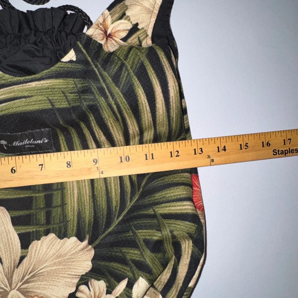 Mailelani's Kauai Shoulder Bag Womens Medium Black Tropical Floral Palm Hobo